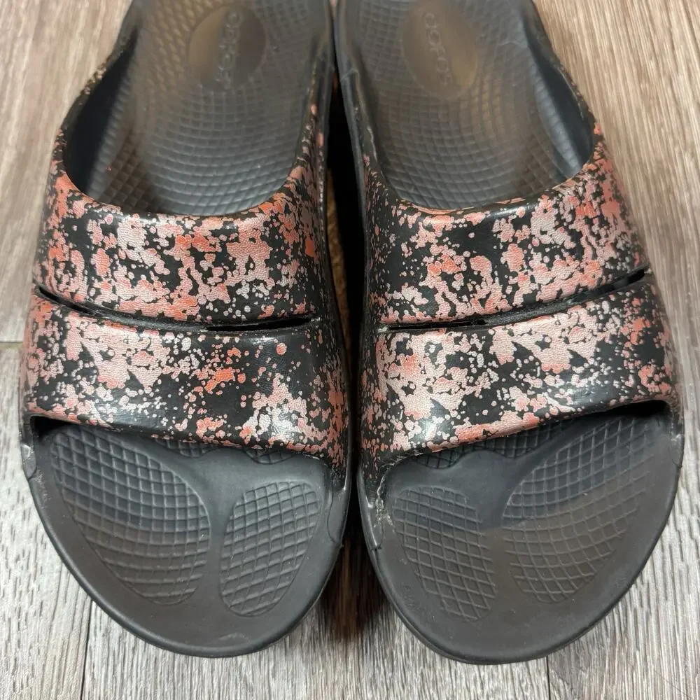 OOFOS Womens OOahh Luxe Recovery Bellini Splash Slide Size 9 - Picture 3 of 12